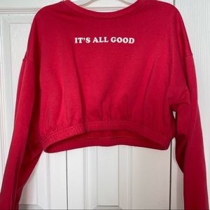 SOLD Pastel Red Cropped Sweatshirt